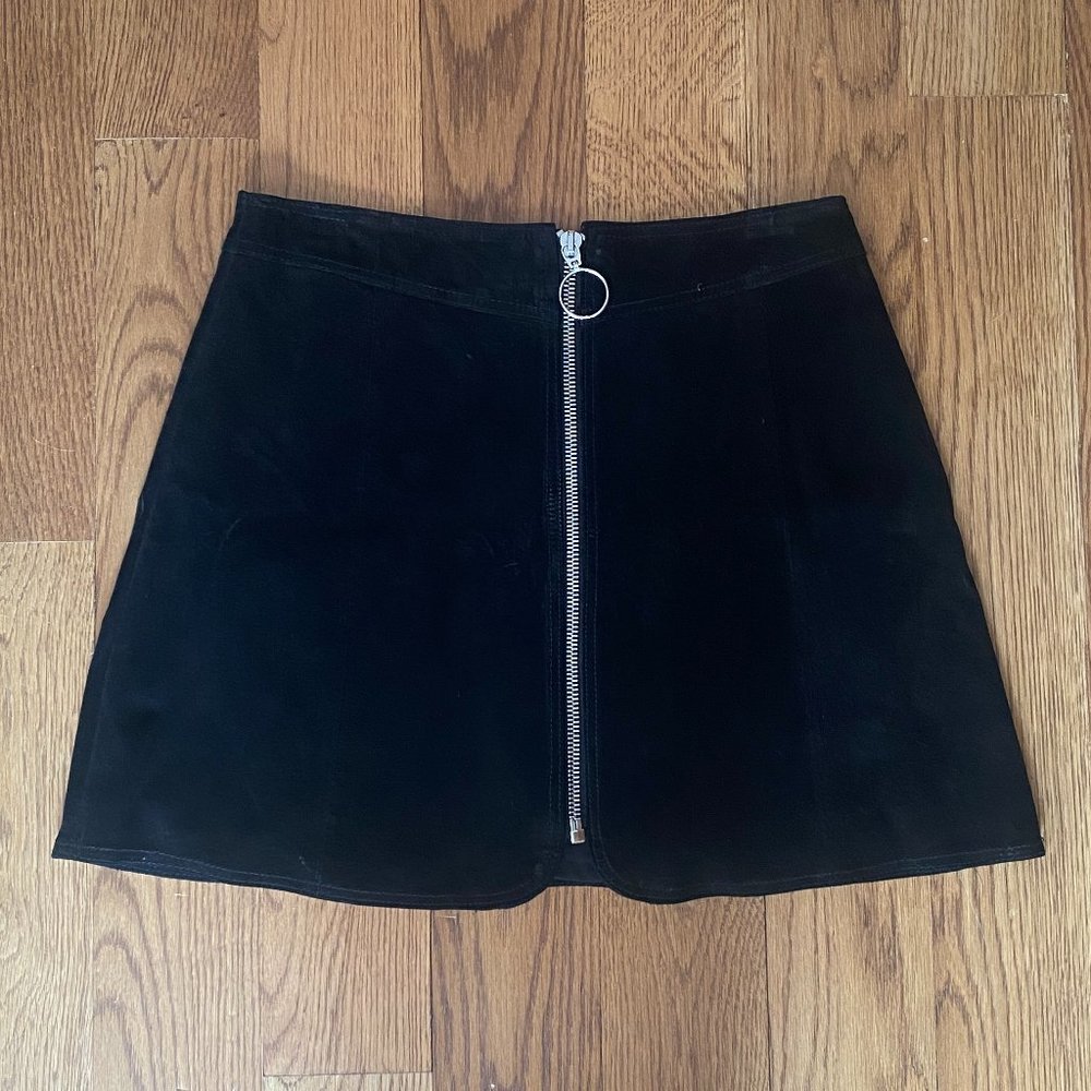Zara Women Black Suede Skirt
